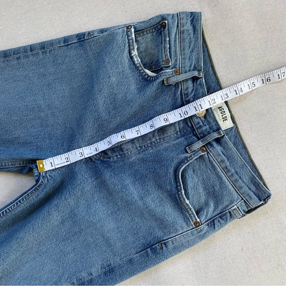 Agolde Riley Distressed Button Fly High Rise Jeans - Picture 12 of 14